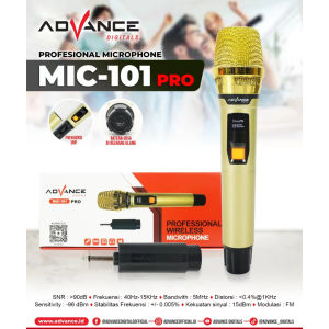 Advance Mic 101pro Microphone Profesional Mic Wireless Gold Bisa di Charger / Garansi Resmi 1 tahun