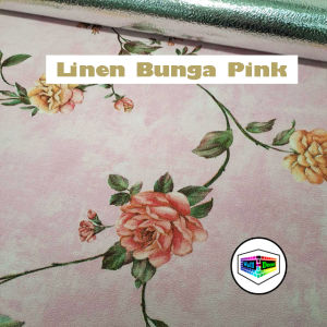 WD Wallpaper Foam Linen 3D Roll Motif Bunga 280cm x 50cm