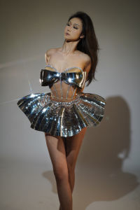 New Trendy Strapless Sequins Mini Dress 2Pcs Set Prom Gown Show Performance Costume Birthday Party Club Stage Dance Wear Feidie