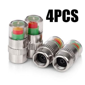4PcsTire Pressure Warning Caps - Universal Car Sensor Indicator - Auto Tire Alert Monitoring Tool