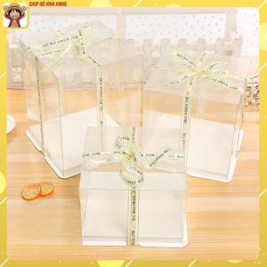 Hộp Trong Suốt Kèm Ruy Băng Hộp Đựng Các Sản Phẩm Quà Tặng Bánh Kem Gấu Bông Đồ Trang Trí