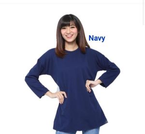 ( BISA COD ) Kaos polos Wanita NAVY lengan PANJANG - Kaos Polos Panjang Navy - Kaos Polos Wanita Hijab / BAHAN SEMI KATUN COMBED 30S / KAOS OVERSIZE LENGAN PANJANG / KAOS OVERSIZE POLOS/ KAOS OVERSIZE CEWEK / KAOS OVERSIZE KOREA - KAOS CEWEK - BAJU CEWE