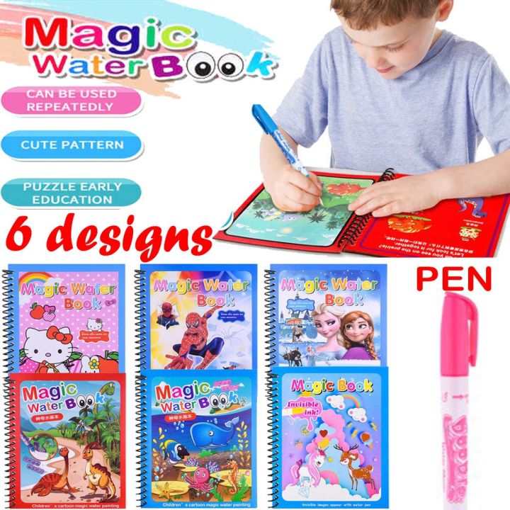 Magic Water Book Magic Water Colouring Book Reusable Kids Drawing Book with Pen for Kids