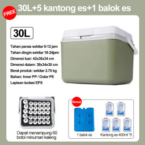 JF Indonesia Cooler Box 6 Liter 30 Liter 16Liter 10 Liter Cooler Box Outdoor Roda / Kotak Beku Tetap Segar Wadah / Paket es gratis