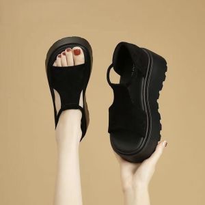 [Free Shipping] New 2026 Roman-Style Sandals For Petite Women In Summer Super Stylish With Thick Platform Heels And A Wedge Design For Added Height