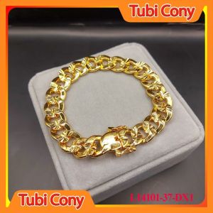 Lắc Tay Nam Nữ Chạm Hoa Văn Mạ Vàng L1410-137-DX1 Tubi Cony - Mạnh Mẽ - Bao đổi trả nếu sai hình ảnh