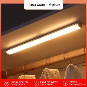 【SG Stock】Night Light Human Body Induction Night Light Magnetic Suction Free installation Table Light LED Wardrobe Light USB Charging Light Warm Light for Bedroom Cabinet Corridor Toilet Kitchen Wardrobe Under Bed Closet Stairs Desk Lamp