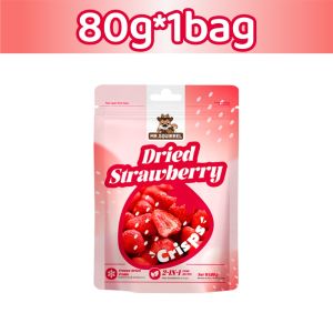 Mr.Squirrel Dried Strawberries Chips Freeze Dried Strawberry Crispy Snack Fruit Chips 80g/Bag