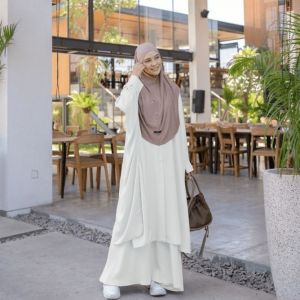 ILONASHOP Aurora Set Abaya Syari Oneset Tunik Batwing Wanita Baju Setelan Jumbo