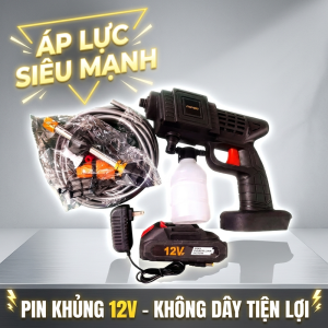 【HCM/24H】Bộ Máy Rửa Xe Mini 2 P 199V Cầm Tay Không Dây Áp Lực Cao Dùng Cho Mọi Loại Xe 30000mAH Công Suất 1400W