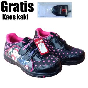 Sepatu Sekolah Anak Perempuan Karakter KUDA PONY Warna Hitam Ping Perekat Usia PAUD TK SD SMP-KIDZTUBS191872223