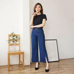 CELANA JEANS KULOT BELAH SAMPING/CELANA HIGH WAIST KULOT TERBARU/BOYFRIEND JEANS TERBARU/CELANA JEANS CUTBRAY BELAH KANCING