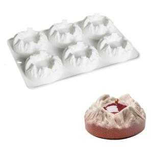 6 Cavity Silicone Mold for Creative Snow Mountain Dessert Cake Decorating Tool Kitchen Cupcakes Chocolate Baking Mold
