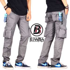 BS Celana Cargo Pria Celana Pria Cargo Panjang Celana Pria Cargo Panjang Warna Blue Navy