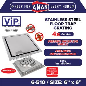 ViP 6" Floor Grating Extra Heavy Duty Stainless Steel Insect Floor Trap Grating Floor Drain Bathroom Kisi Lantai 出水盖