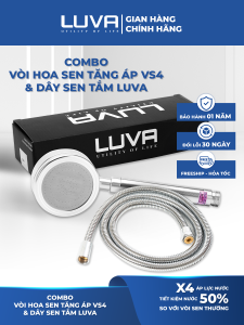 Combo vòi hoa sen Luva VS4 kèm dây sen tắm Luva dài 1.5m BH 1 năm đổi lỗi 30 ngày inox 304 lõi đồng chống xoắn