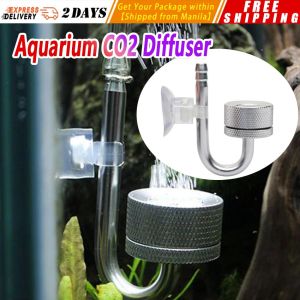❤️【Same Day Delivery】【Aquarium CO2 Diffuser】Aluminum Alloy CO2 Diffuser Atomizer System Aquatic Plant Carbon Dioxide Reactor for Aquarium Plants Water Grass Regulator Aluminum-CO2-Diffuser