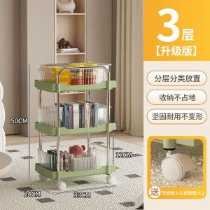 Kitchen Trolley Rack Kitchen Trolley Rack Cart New model with wheels for bedroom and living room no installation required Kitchen Trolley Rack Movable Storage Rack