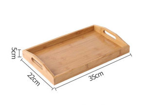 UNIP. Japanese Style Bamboo Tray Rectangular Bamboo Serving Plate Tray Household Tea Party Tray