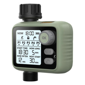 Bộ hẹn giờ tưới cây tự động HCT-372: cảm biến mưa 5 chương trình chống nước tiết kiệm pin.