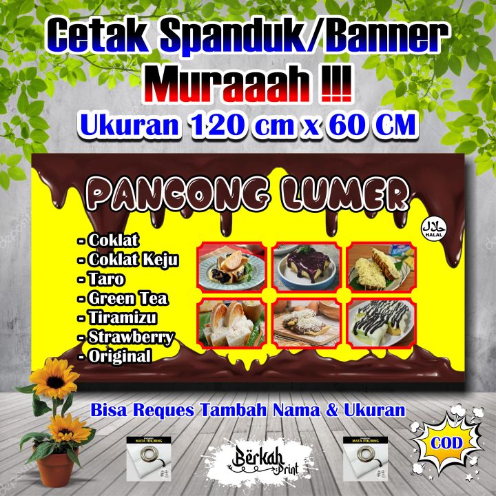 Spanduk Banner Pancong Lumer Ukuran 120 cm x 60 cm | Lazada Indonesia