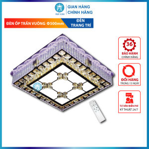 Đèn ốp trần vuông Led trang tríốp trần phòng khách đèn ốp trần nổi trang trí đèn ốp vuông mâm ốp trần nổi phi 500x500
