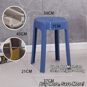 🇸🇬🔥 Koala Home Stackable Plastic Stool Chair - Nordic Minimalist Round Seat with Thickened Design | Multi-Height Durable Stool for Home Restaurant & Outdoor Use