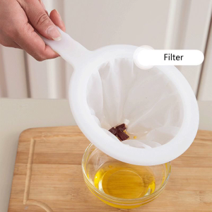 Reusable Nylon Super Fine Colander Mesh Sieve Strainer with Handle for Honey Juice Tea Soymilk