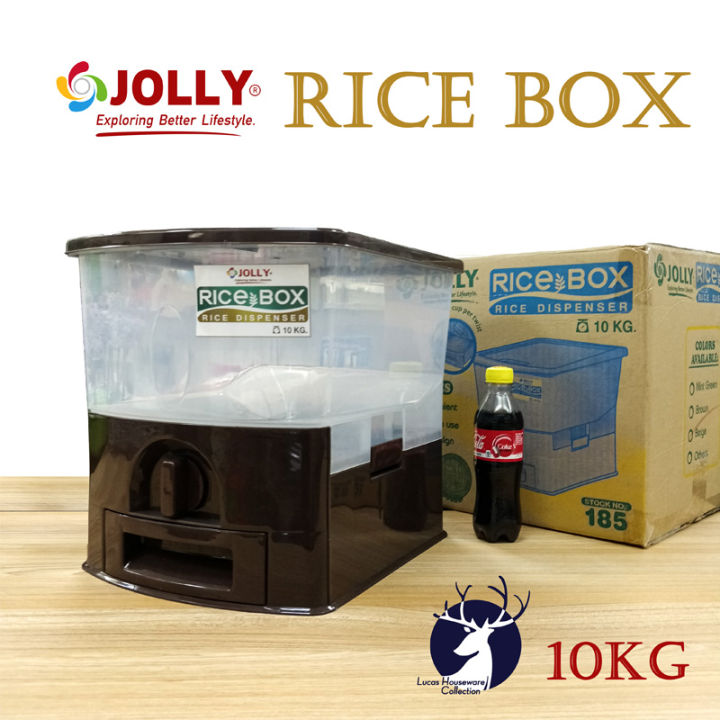 JOLLY RICE BOX RICE DISPENSER (10KG) RICE CONTAINER STORAGE FOR RICE ...