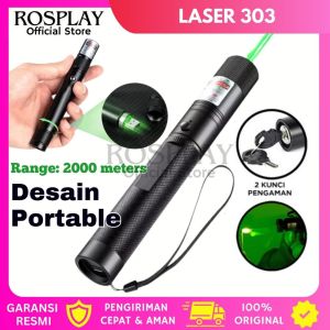 Green Laser Pointer 303 Senter Hijau Laser Pointer Presentasi Jarak Jauh Rechargeable