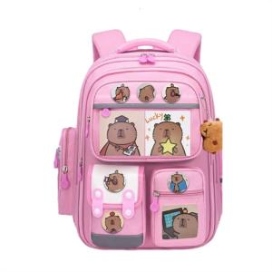 Cartoon Capybara School Backpack Lightweight And Practical Book Bag Large Capacity Daypack For Elementary Student