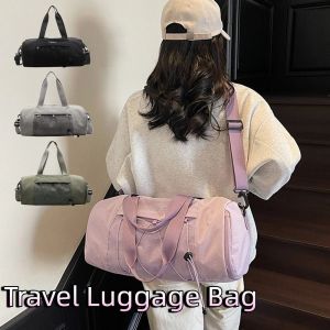 DYJKOUG Korean Style Travel Luggage Bag Waterproof Large Capacity Sports Fitness Handbag Multipurpose Dry and Wet Separated Duffel Bag Short-distance Travel