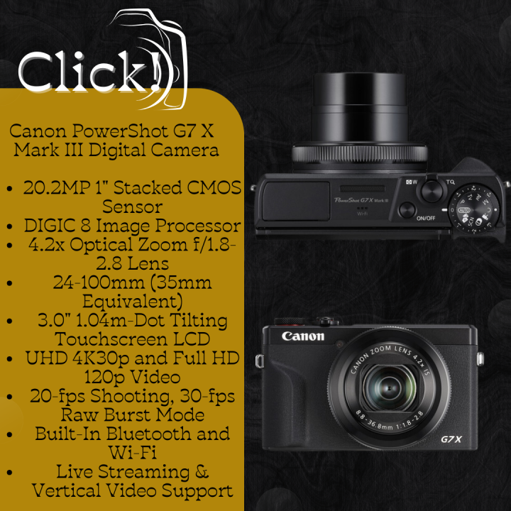 Digital Compact Cameras - PowerShot G7 X Mark III - Canon Singapore
