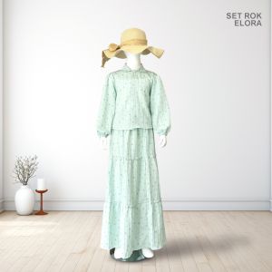 Oneset Anak Perempuan Blouse Rok Curly Elora Usia 4-13 Tahun