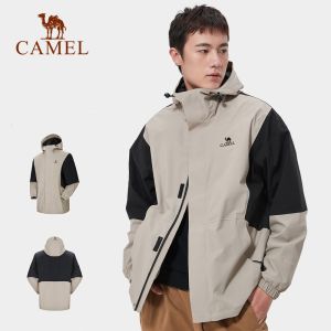 Camel outdoor mens windproof & waterproof jacket single layer hiking jacket