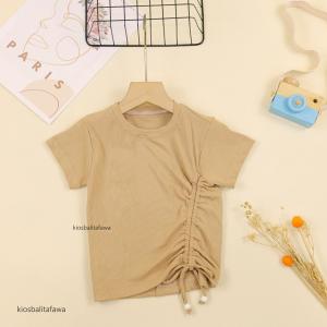 Lalisa Crop Top 1-3 Years / Kaos Knit Anak Perempuan Polos Baju Serut Anak Perempuan Bahan Cotton Rib Tebal Stretch Balita 2-5 Tahun Blouse Atasan kiosbalitafawa