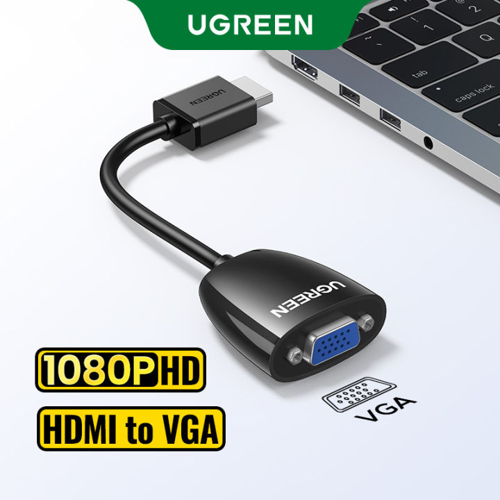 UGREEN HDMI to VGA Adapter Supprot 480*720P 720*1280P 1920*1080P Compatible  Laptop Projector