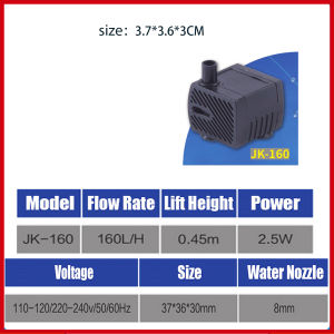 220V 2.5W-45W Submersible Water Pump Aquarium Fountain Air Fish Pond Cycle Filter 8/13mm Nozzle For Fish Tank Pet Fountain Water Tank Pump