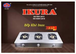 Bếp gas 3 lò IKURA mặt inox - Bếp bò né - Bếp mỳ cay - Bếp bánh xèo