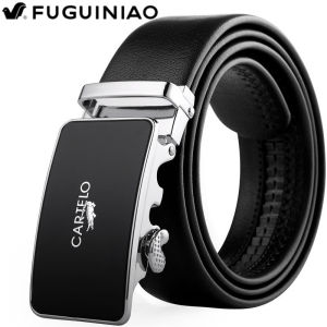 CARTELO เข็มขัดผู้ชายคุณภาพสูง รถโลหะอัตโนมัติเข็มขัดทำงาน 125 ซม. ธุรกิจ