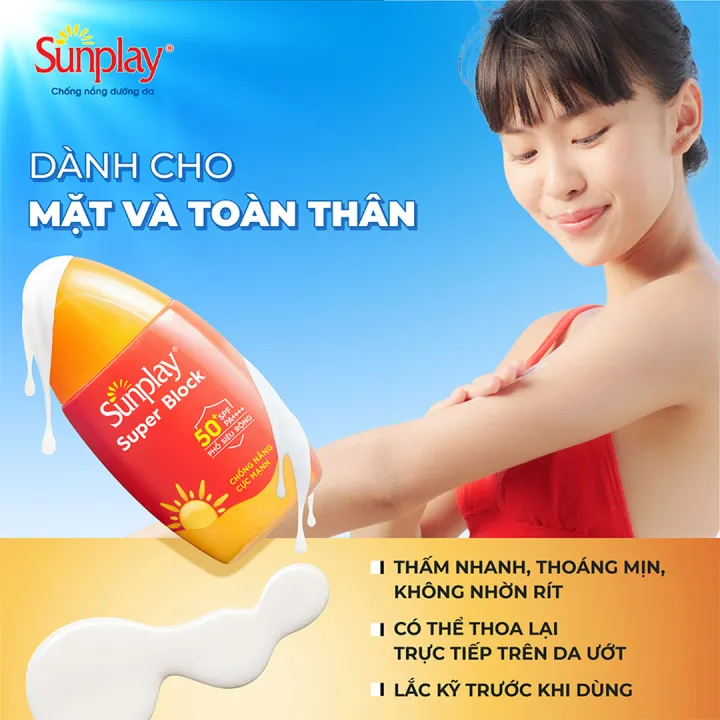 Sữa Chống Nắng Sunplay Bảo Vệ Vượt Trội SPF50+ PA++++ Super Block Hasaki Sản Phẩm Chính Hãng