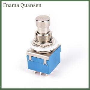 Fnama 1x 9-pin 3PDT กีต้าร์เอฟเฟค Pedal BOX STOMP Foot Metal SWITCH True BYPASS BLUE