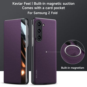 Suitable for Samsung Z Fold6 Z Fold5 Z Fold4 Mobile phone caseKevra Ultra thin Case coverintelligent Magnetic suction coverBusiness High-end Shockproof Case ZFold6 ZFold5 ZFold4ZFold 6 ZFold 5