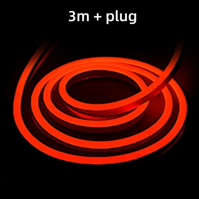 Neon flexible LED strip Light 12V with adapter 1m 2m 3m 4m 5m for Bar party Easter holiday DIY