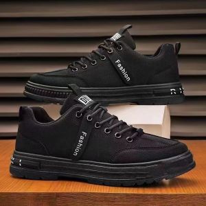 New Mens Heightened Martin Boots Mens Pu Leather Hard Bottom Casual Shoes Black Work Chef Shoes