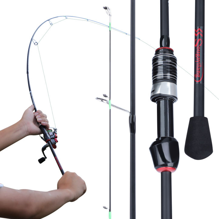 1-5X Fishing Rods 2.1m Telescopic Carbon Fiber Hand Pole for Carp Fish  Spinning