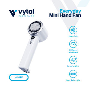 Vytal Elements USB-C 3000mAh Heavy Duty Mini Fan with 100-Speed Adjustable Breeze D-Clip for Easy Carry Long Battery Life with Charging Cable