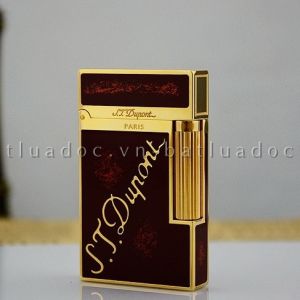 Hộp Quẹt Bật Lửa D.. upont Sơn Mài Màu Mận Vàng D07V Dùng Gas Dòng 2 Lỗ Tiếng Kêu Cực Hay Cầm Chắc Tay (KHÔNG CHỨA XĂNG GAS)