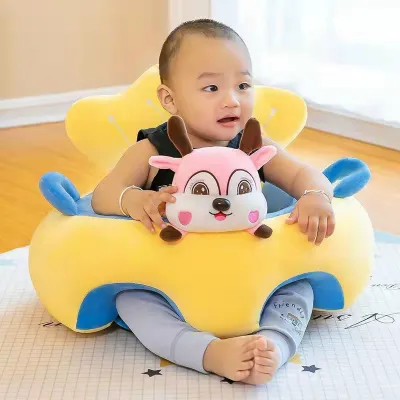 Ghế tập ngồi cho bé ghế ăn dặm cho bé họa tiết con vật gồm cả vỏ và ruột bông kích thước 50x50cm