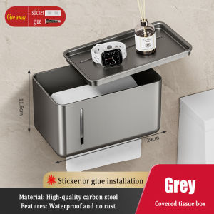 MEIDOO Bathroom Tissue Box Multifunctional Dual-Purpose Tissue Box Grey